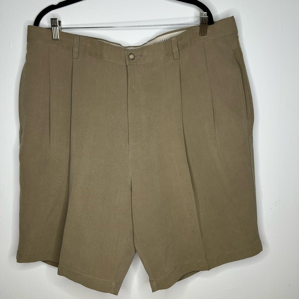 TOMMY BAHAMA Silk Shorts Mens Size 40 Beige Pleated Relaxed Fit